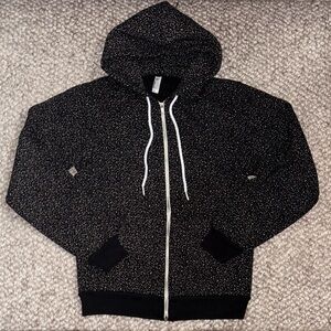 American Apparel - Zip Up Hoodie - Black/White - Sz S